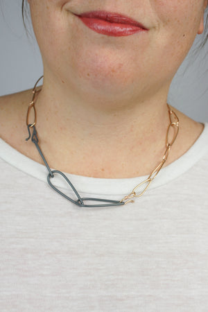 Modular Necklace in Bronze and Storm Grey