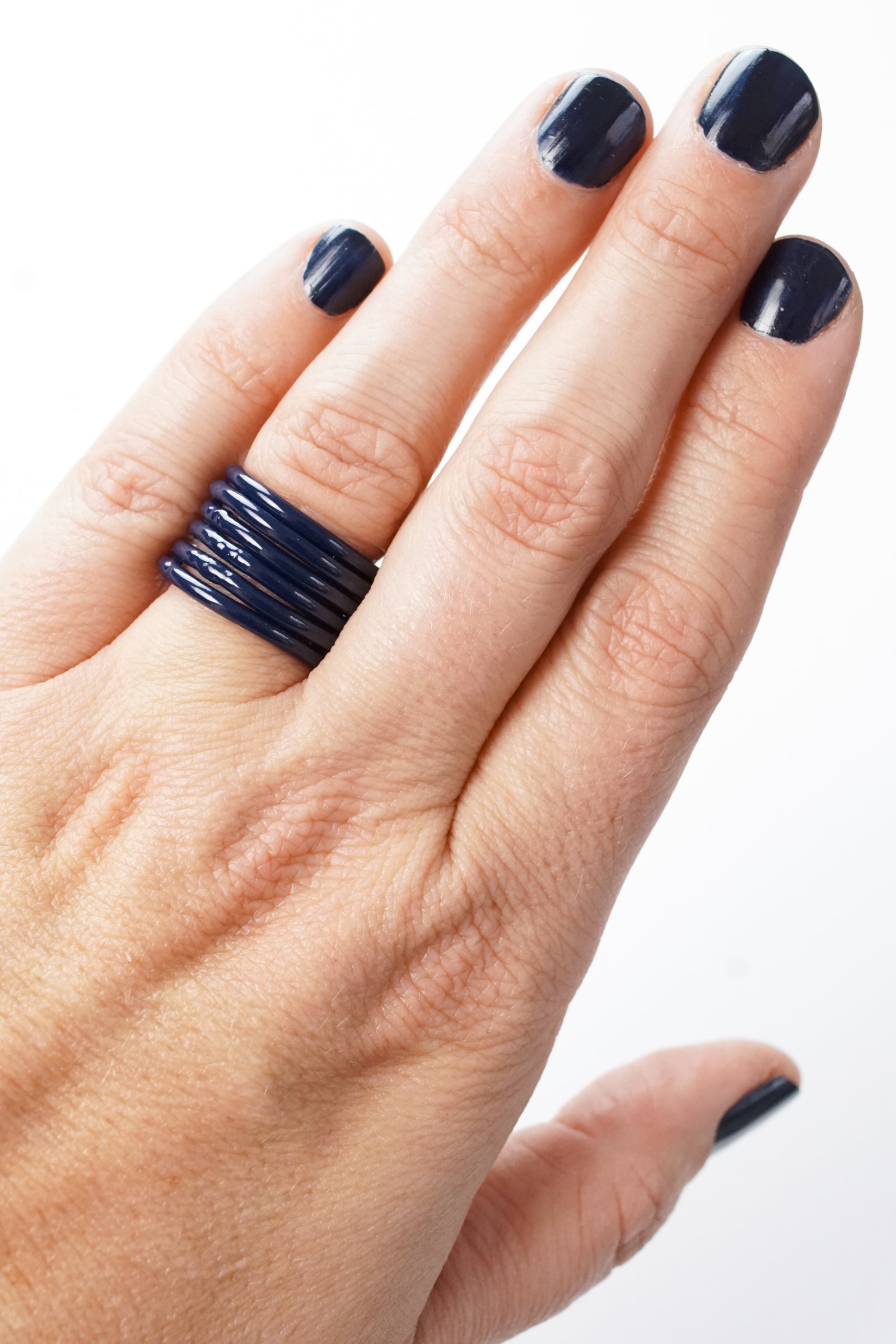 Stacking Ring in Dark Navy