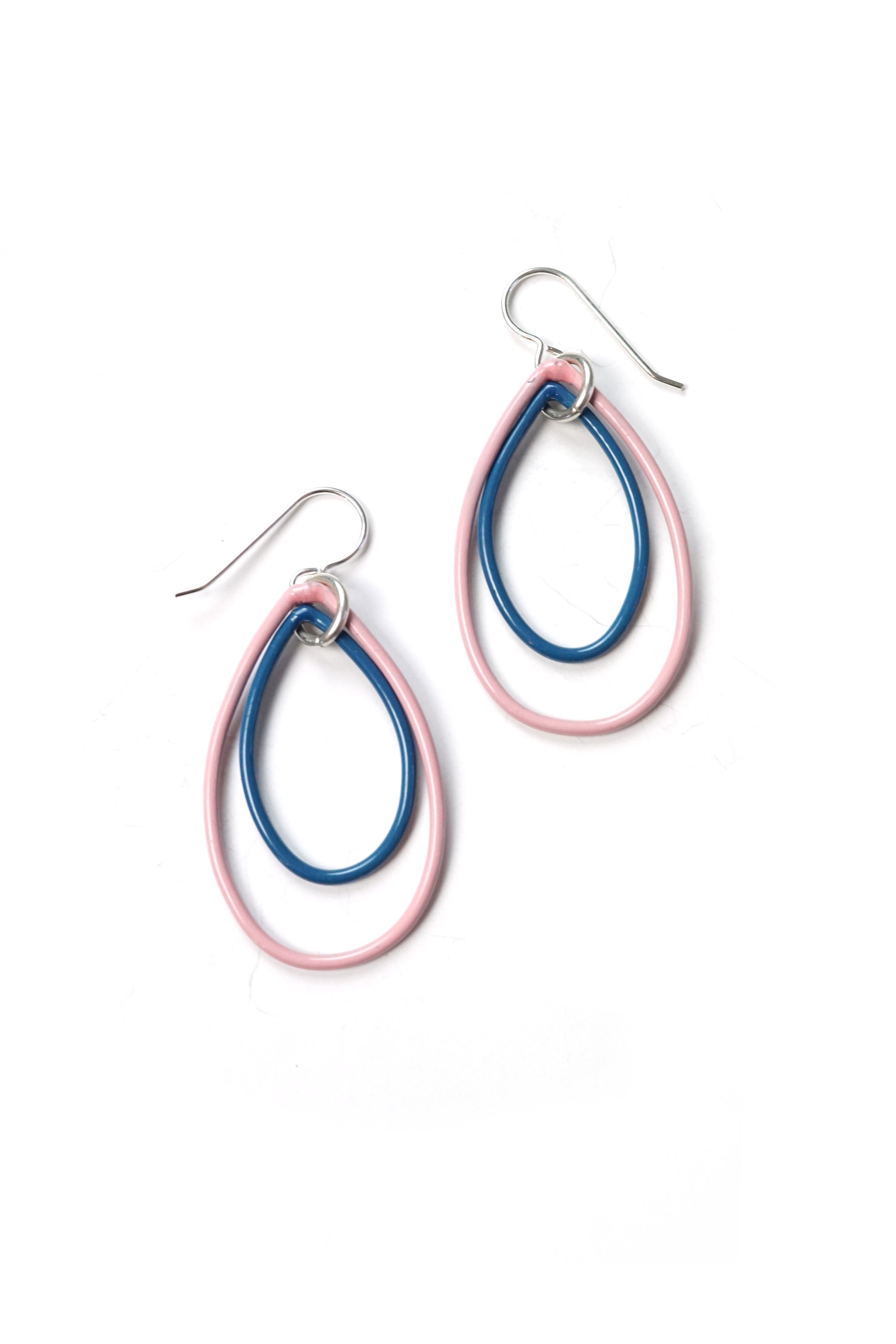 Ella earrings in Bubble Gum and Azure Blue