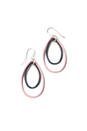 Ella earrings in Bubble Gum and Midnight Grey