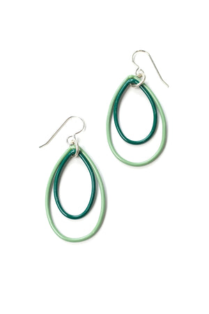 Ella earrings in Pale Green and Emerald Green