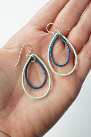Ella earrings in Soft Mint and Azure Blue