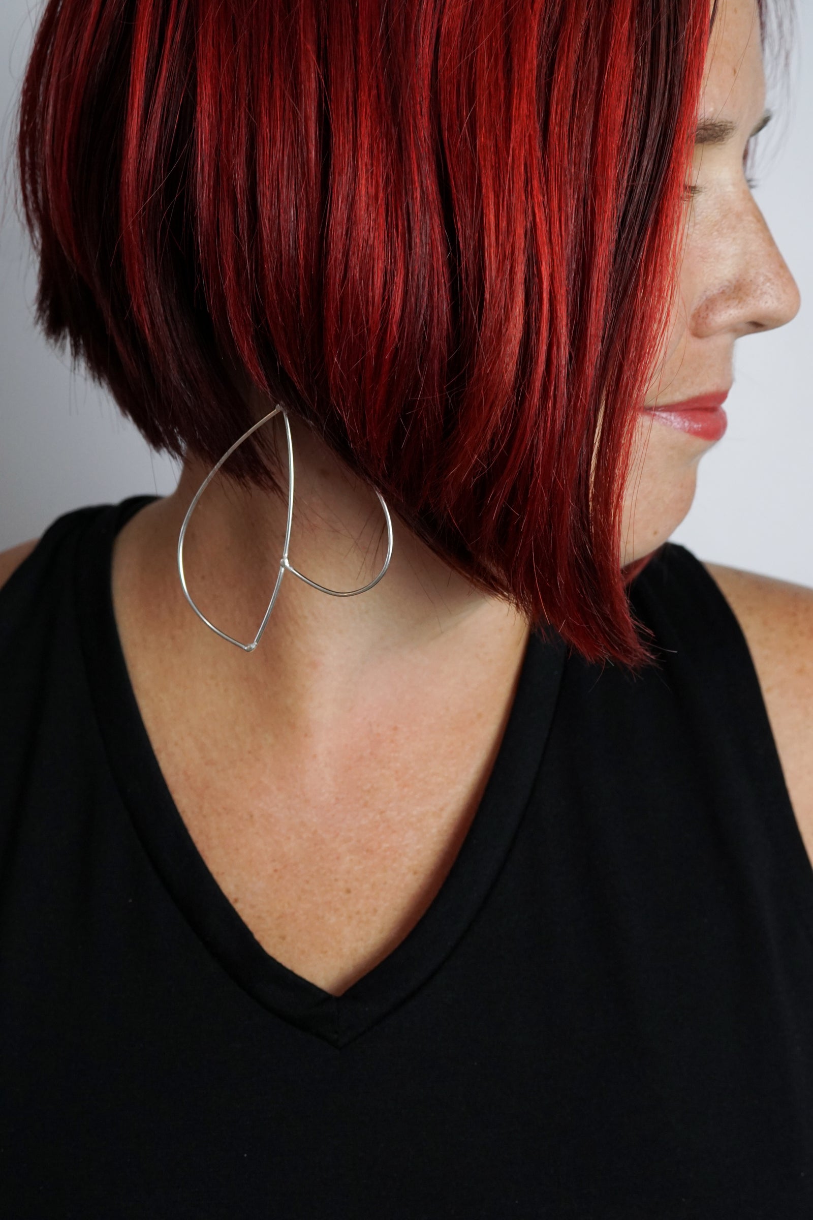 Envoler Statement Earrings in black steel, silver, or bronze