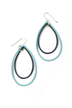 Eva earrings in Faded Teal and Midnight Grey