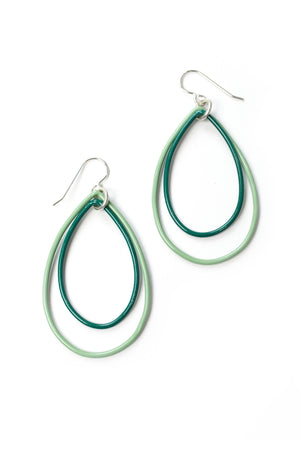 Eva earrings in Pale Green and Emerald Green