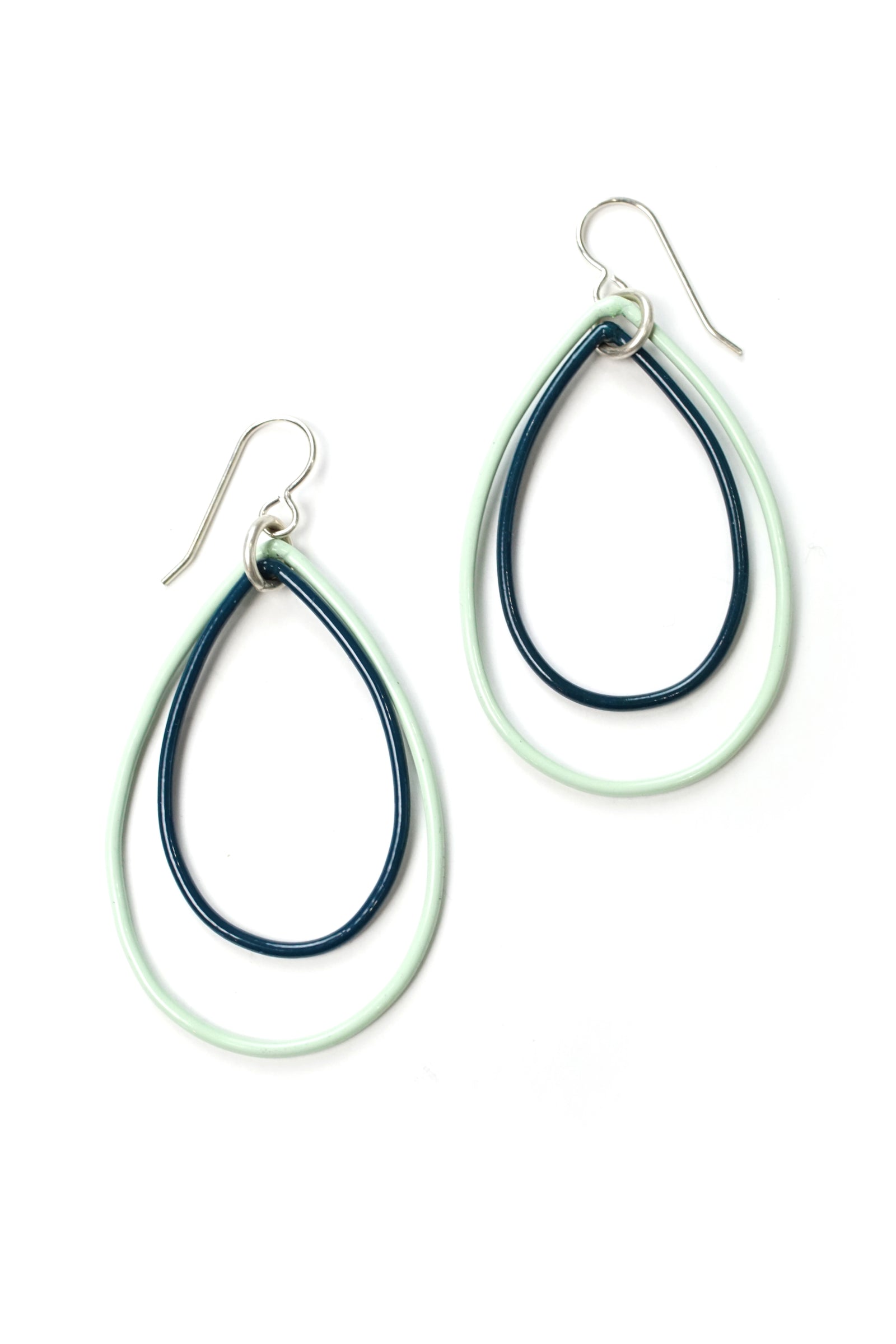 Eva earrings in Soft Mint and Deep Ocean - sample sale