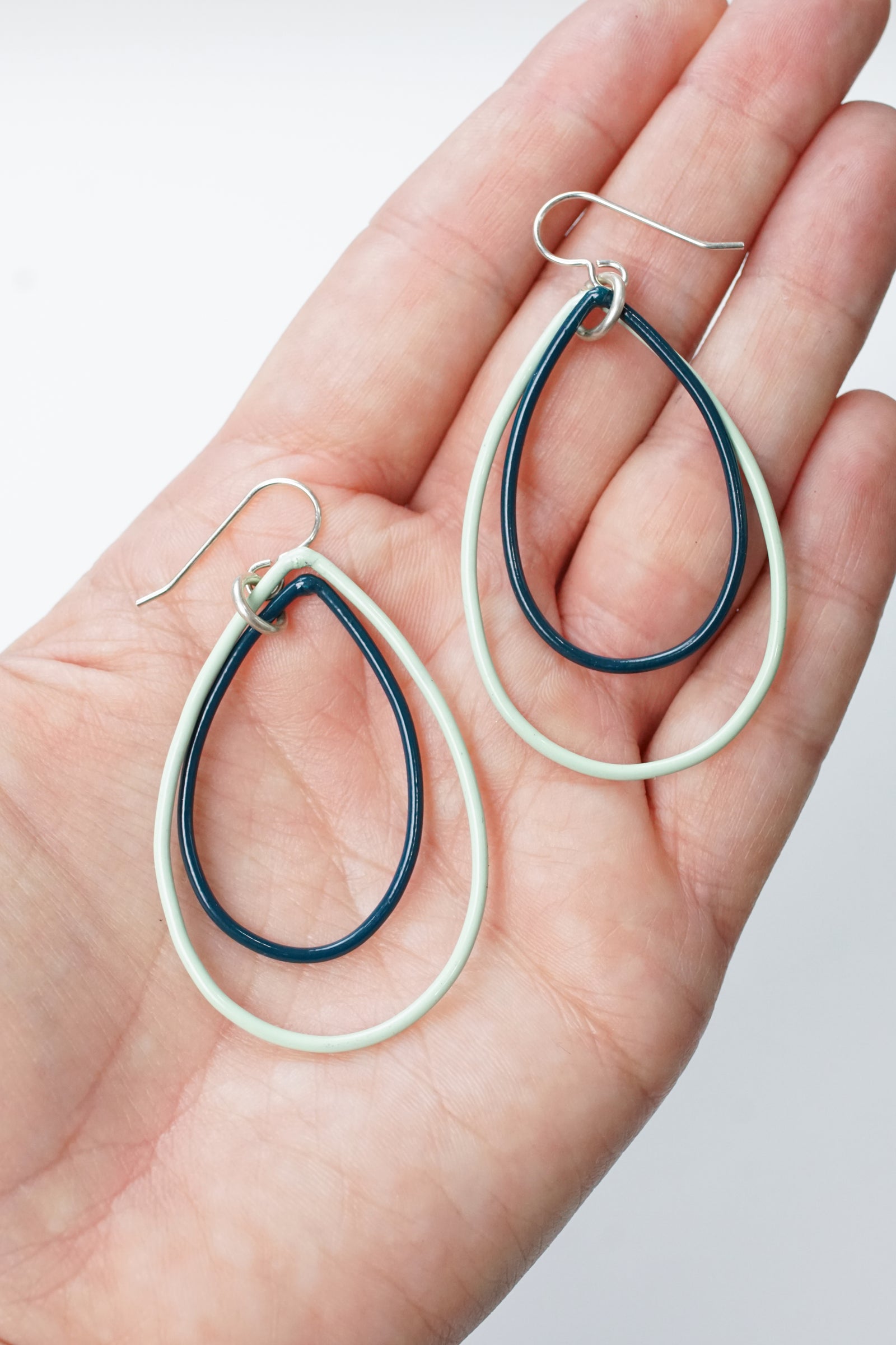 Eva earrings in Soft Mint and Deep Ocean - sample sale