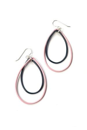 Eva earrings in Bubble Gum and Midnight Grey