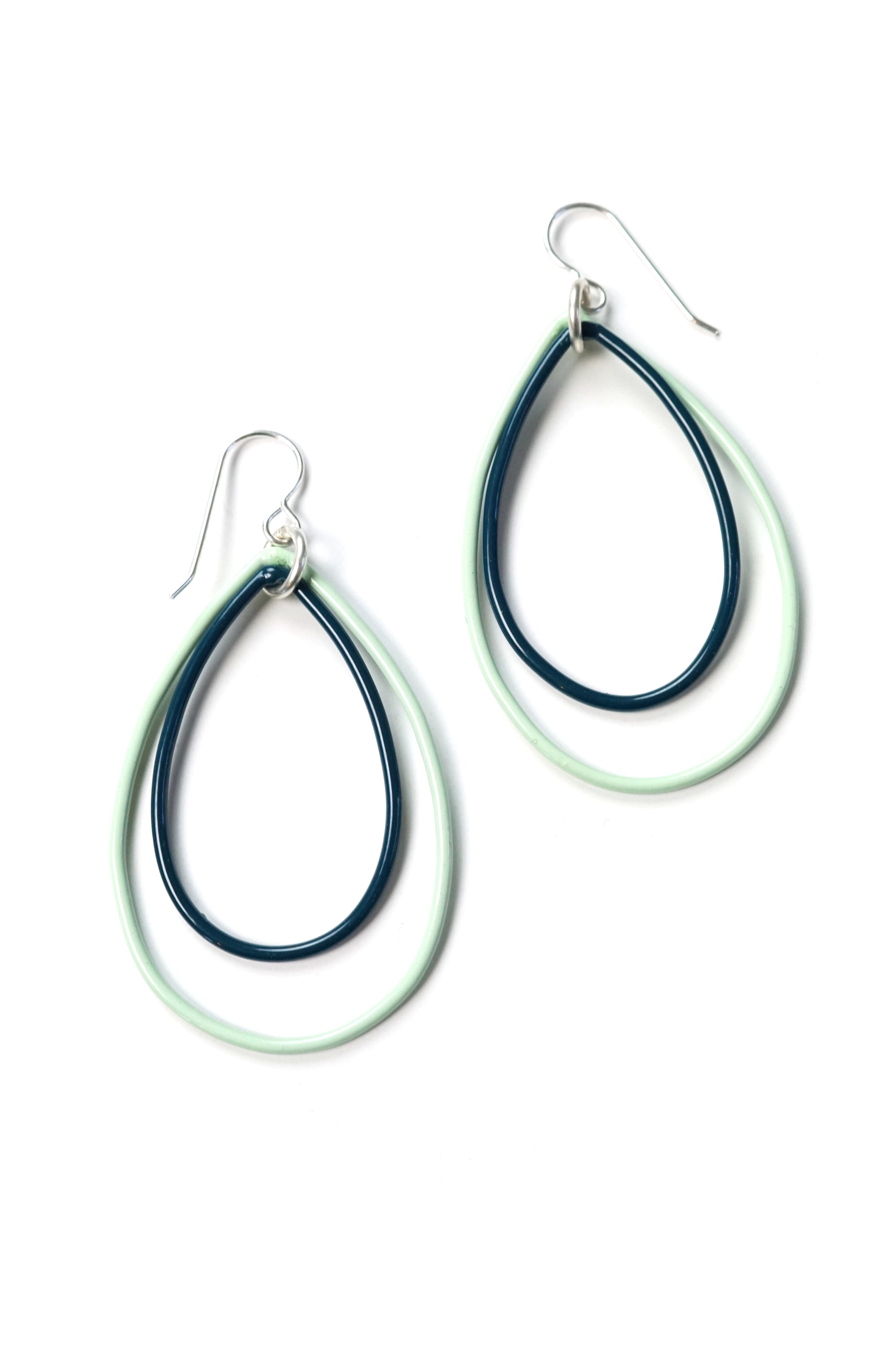 Eva earrings in Soft Mint and Deep Ocean