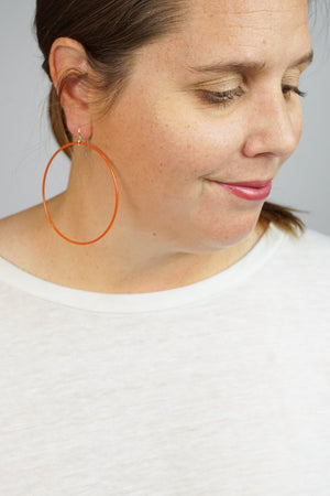 Extra Large Evident Earrings in Burnt Orange