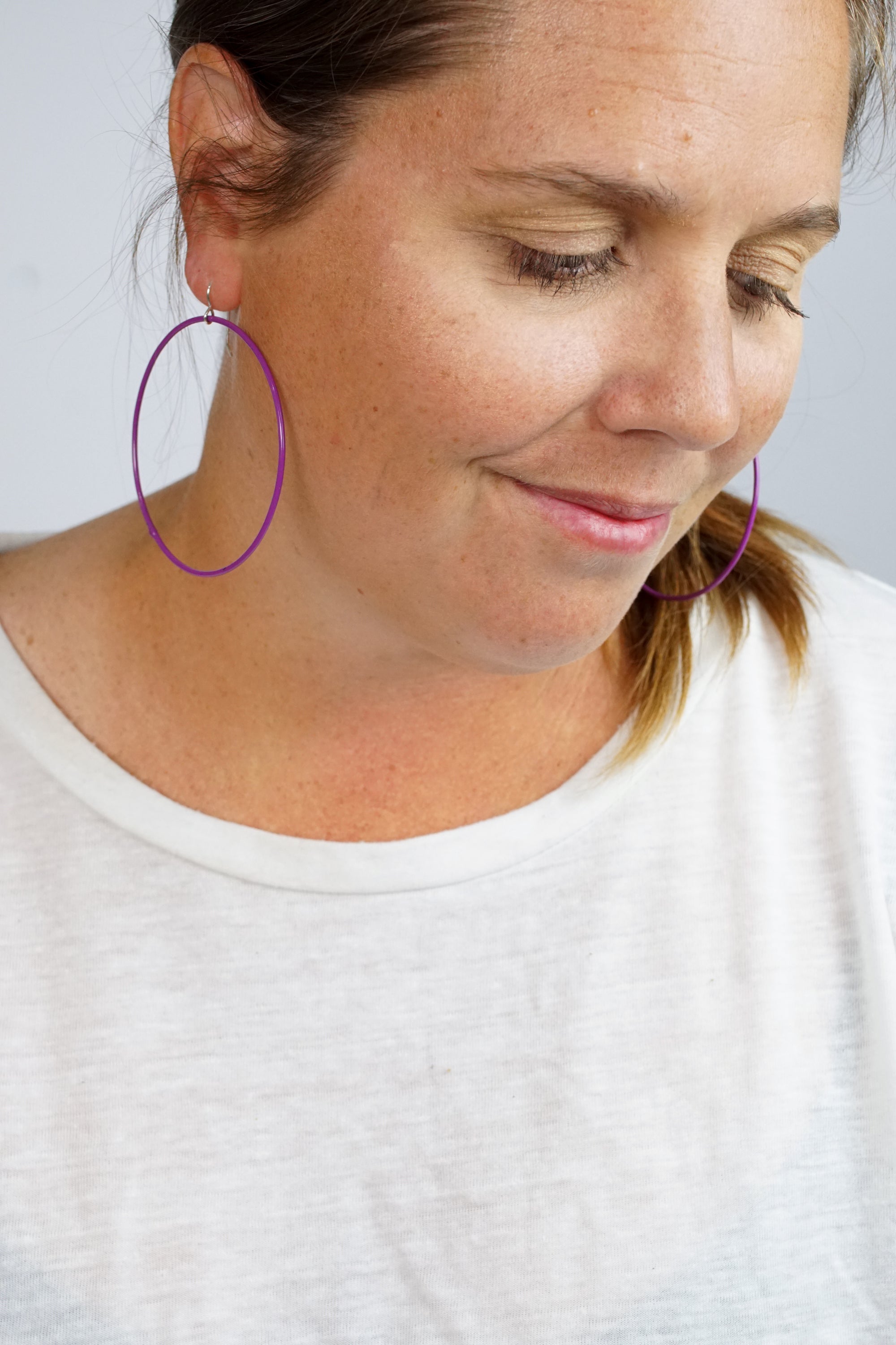 Extra Large Evident Earrings in Radiant Orchid