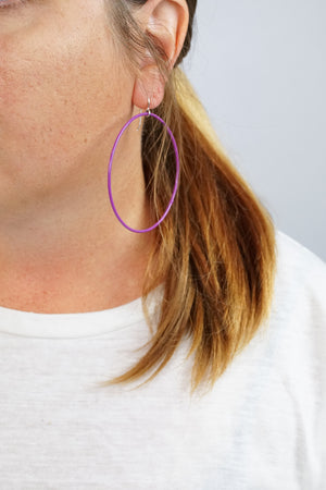 Extra Large Evident Earrings in Radiant Orchid