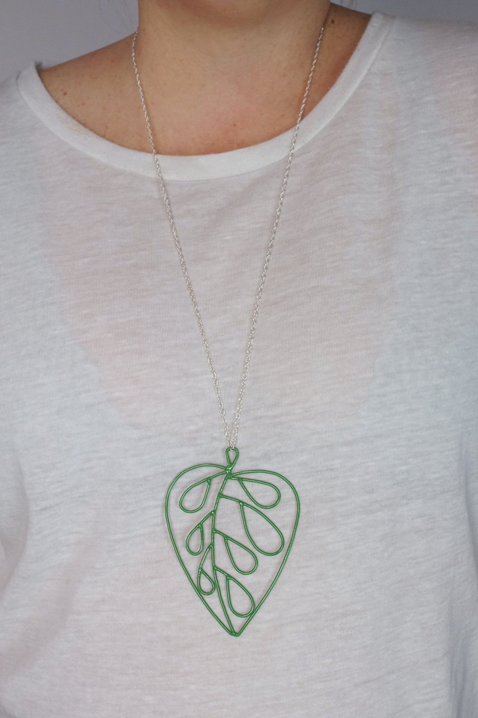 Extra Large Ada Long Pendant in Fresh Green