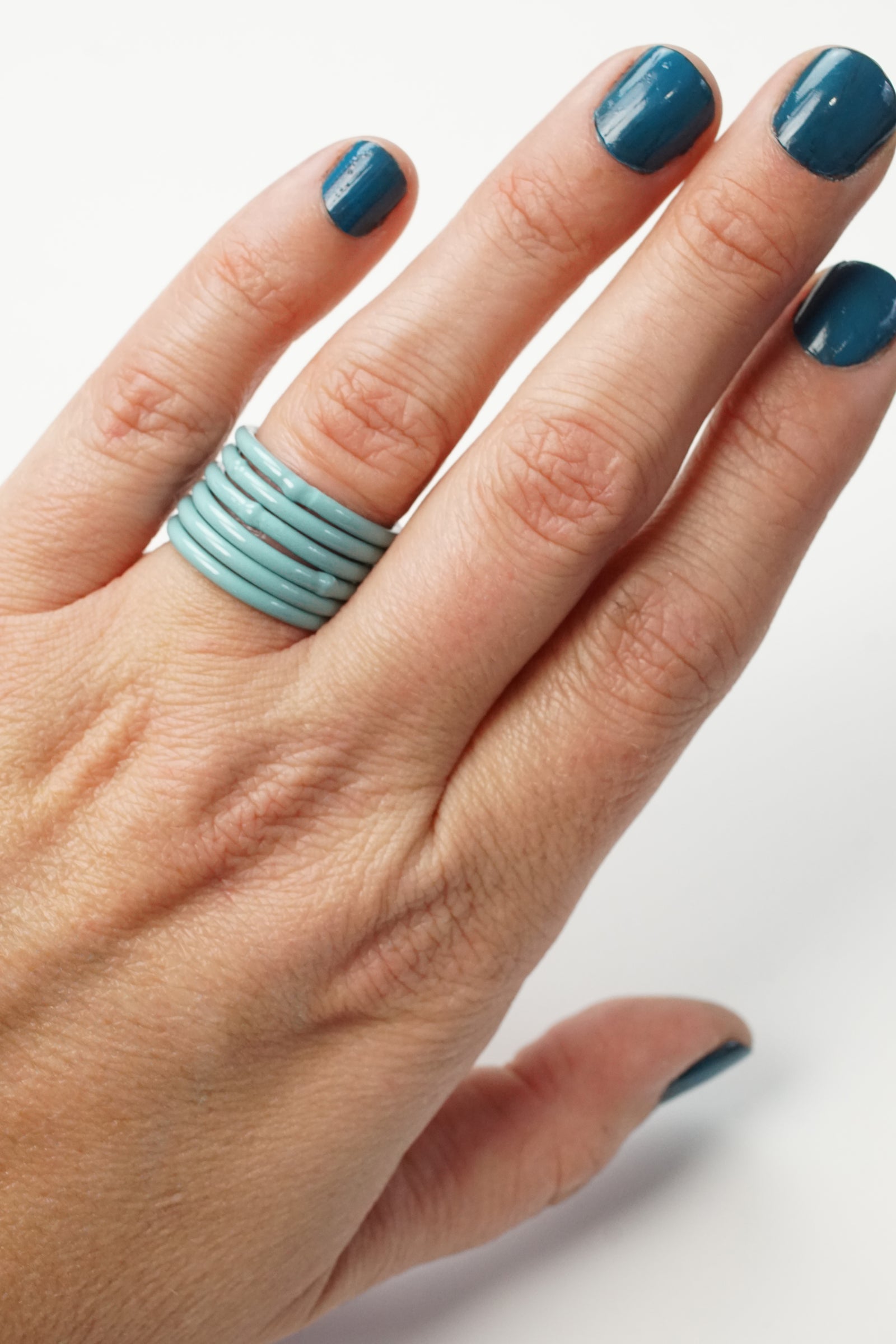 Stacking Ring in Faded Teal