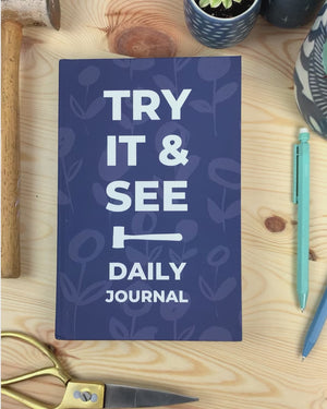 Try It & See Daily Journal in Blue Floral Hardcover