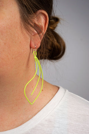 Fleur Statement Earrings in Neon Chartreuse