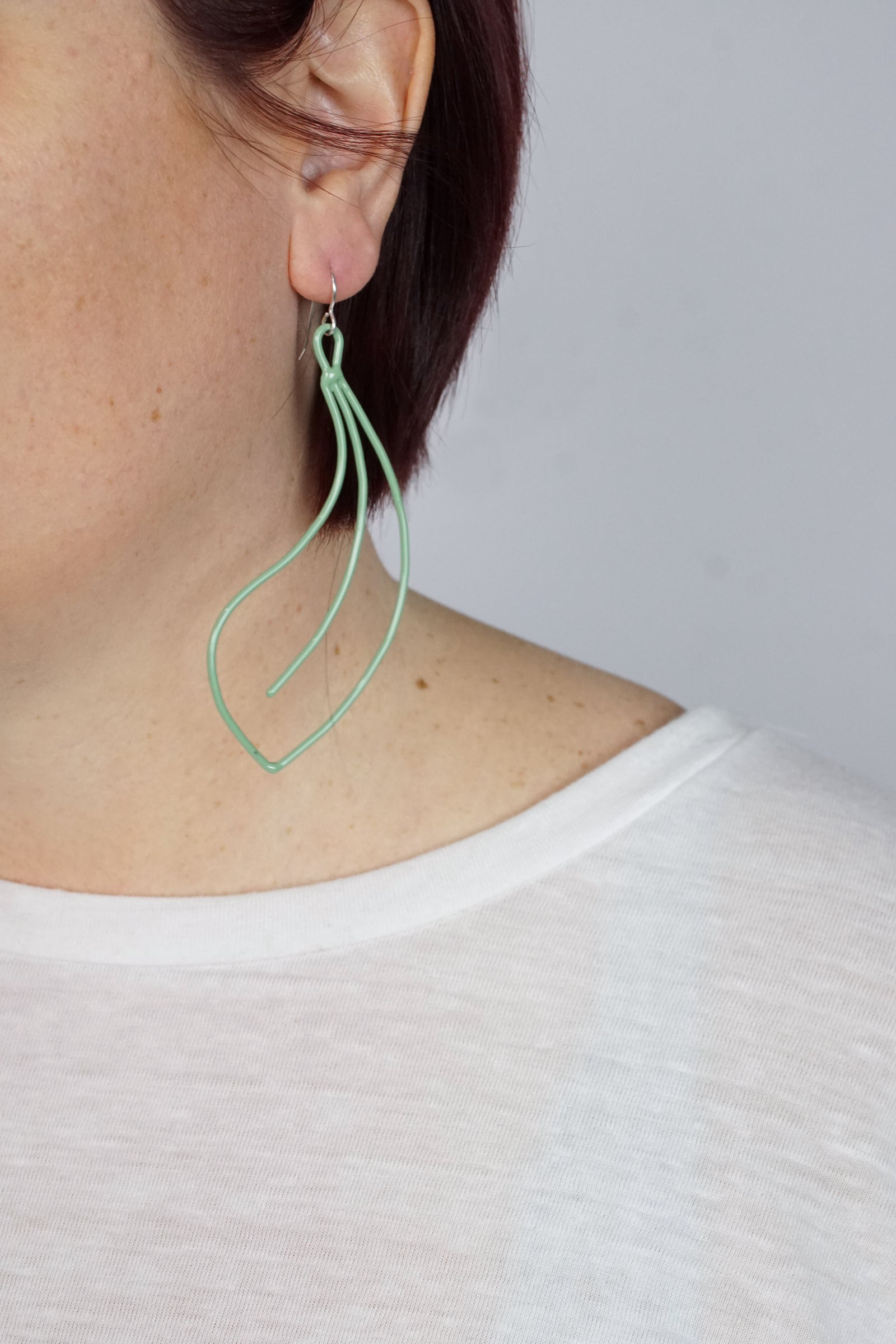 Fleur Statement Earrings in Pale Green