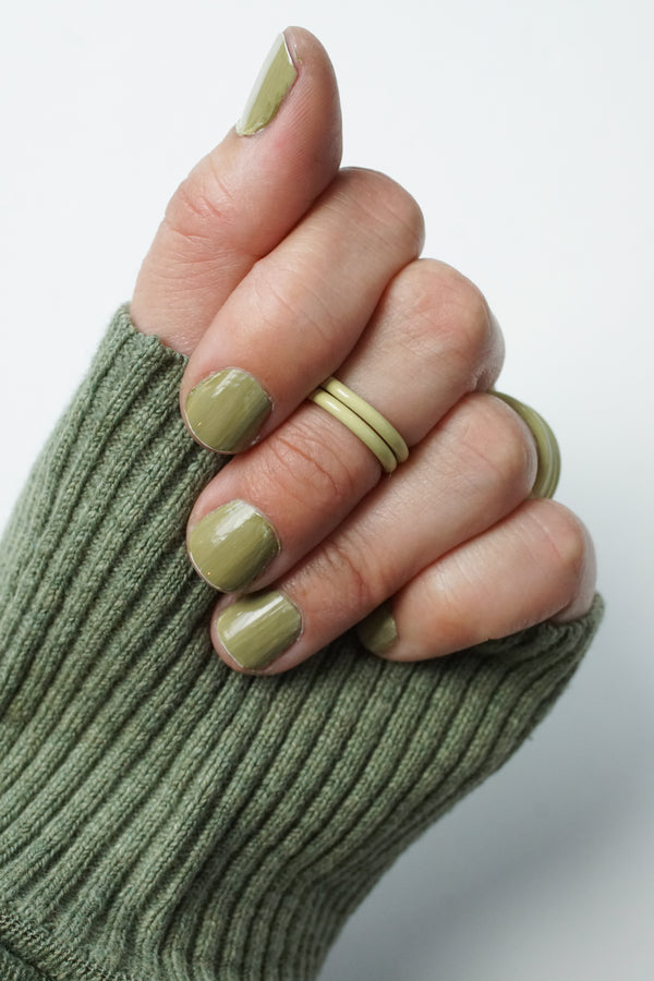 Light Yellow Green Stacking Rings, Midi Rings - megan auman