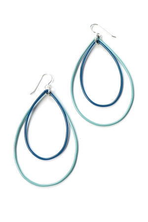 Large Eva earrings in Faded Teal and Azure Blue