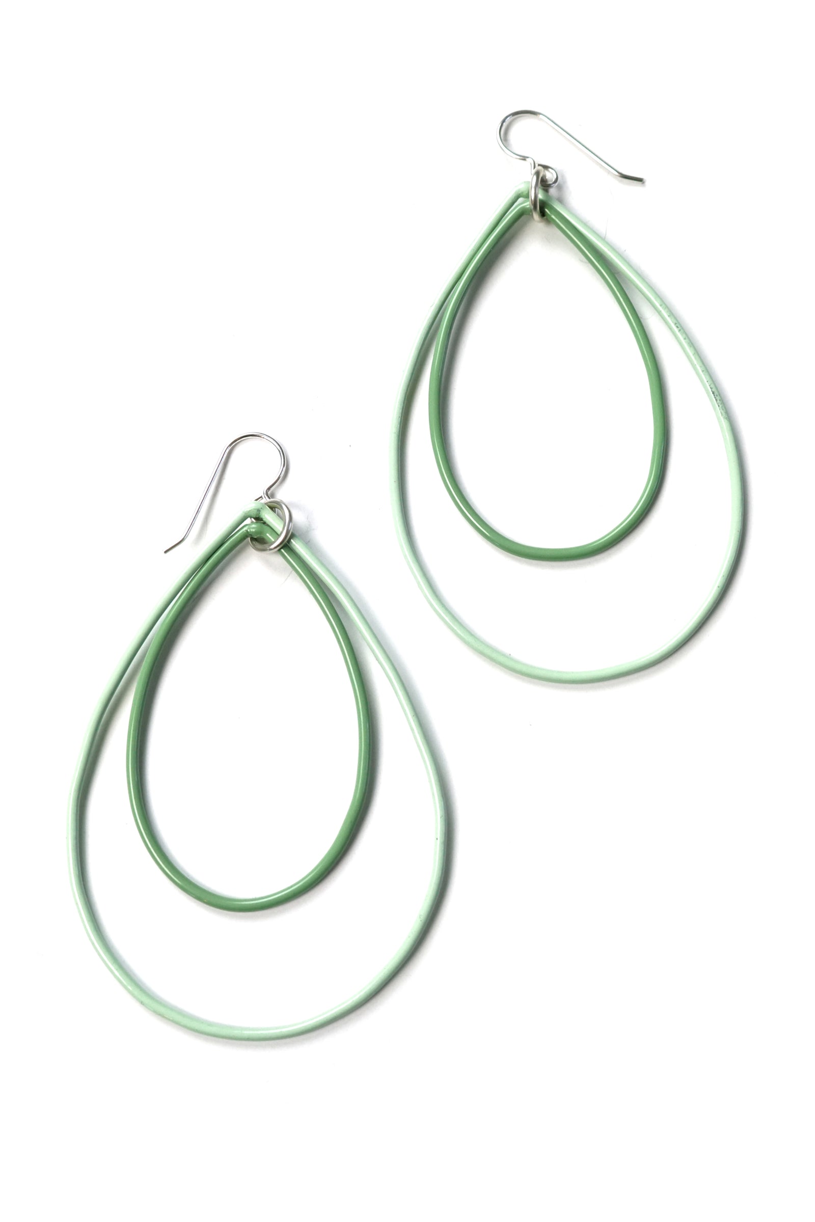 Large Eva earrings in Soft Mint and Pale Green