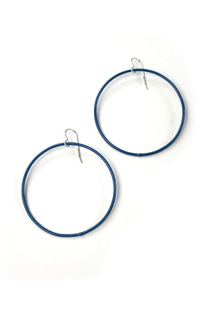 Large Evident Earrings in Azure Blue