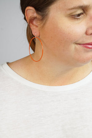 Large Evident Earrings in Burnt Orange