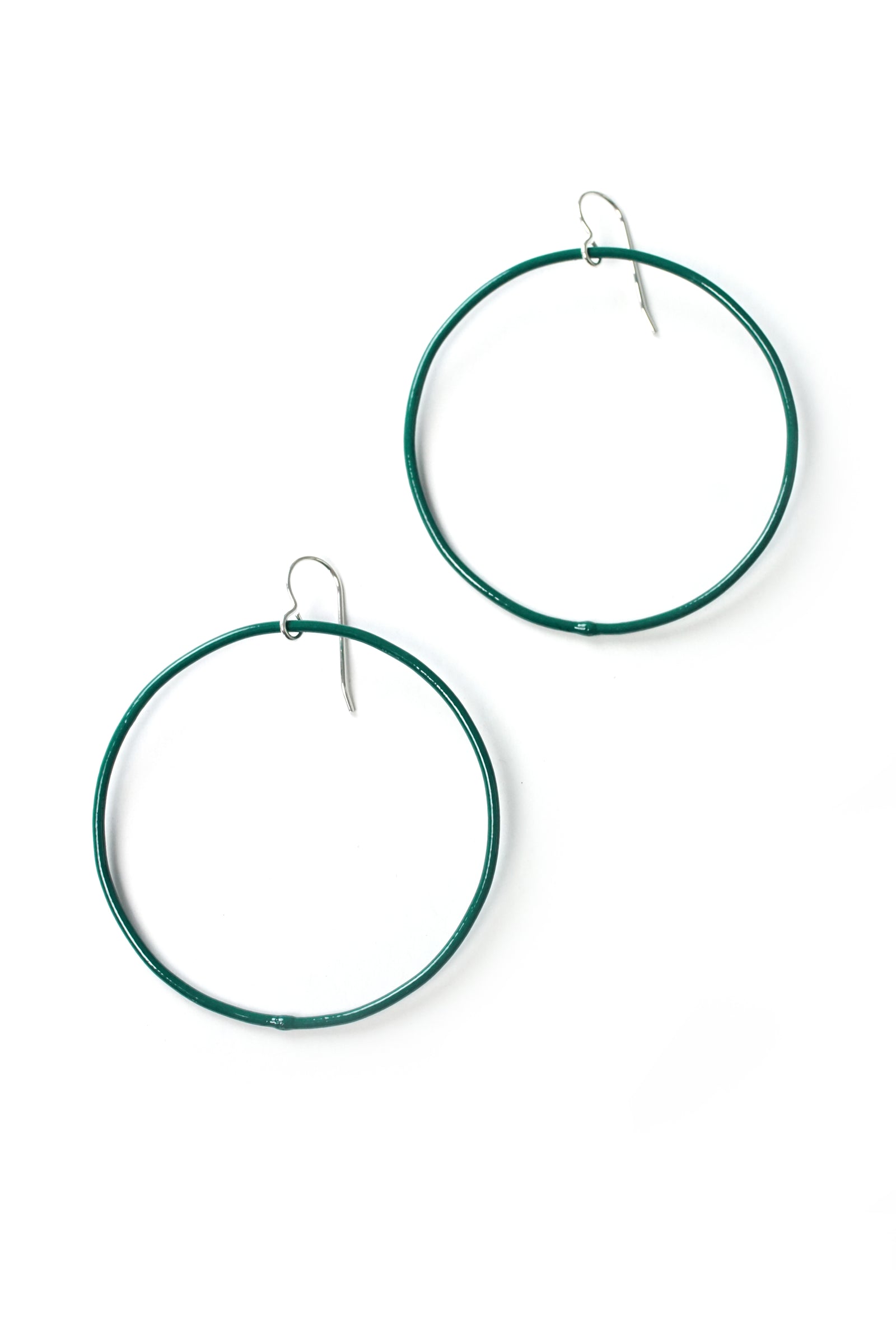 Large Evident Earrings in Emerald Green