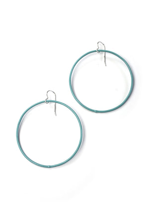 Large Evident Earrings in Faded Teal