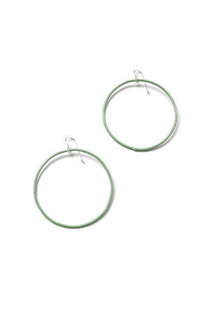 Large Evident Earrings in Pale Green