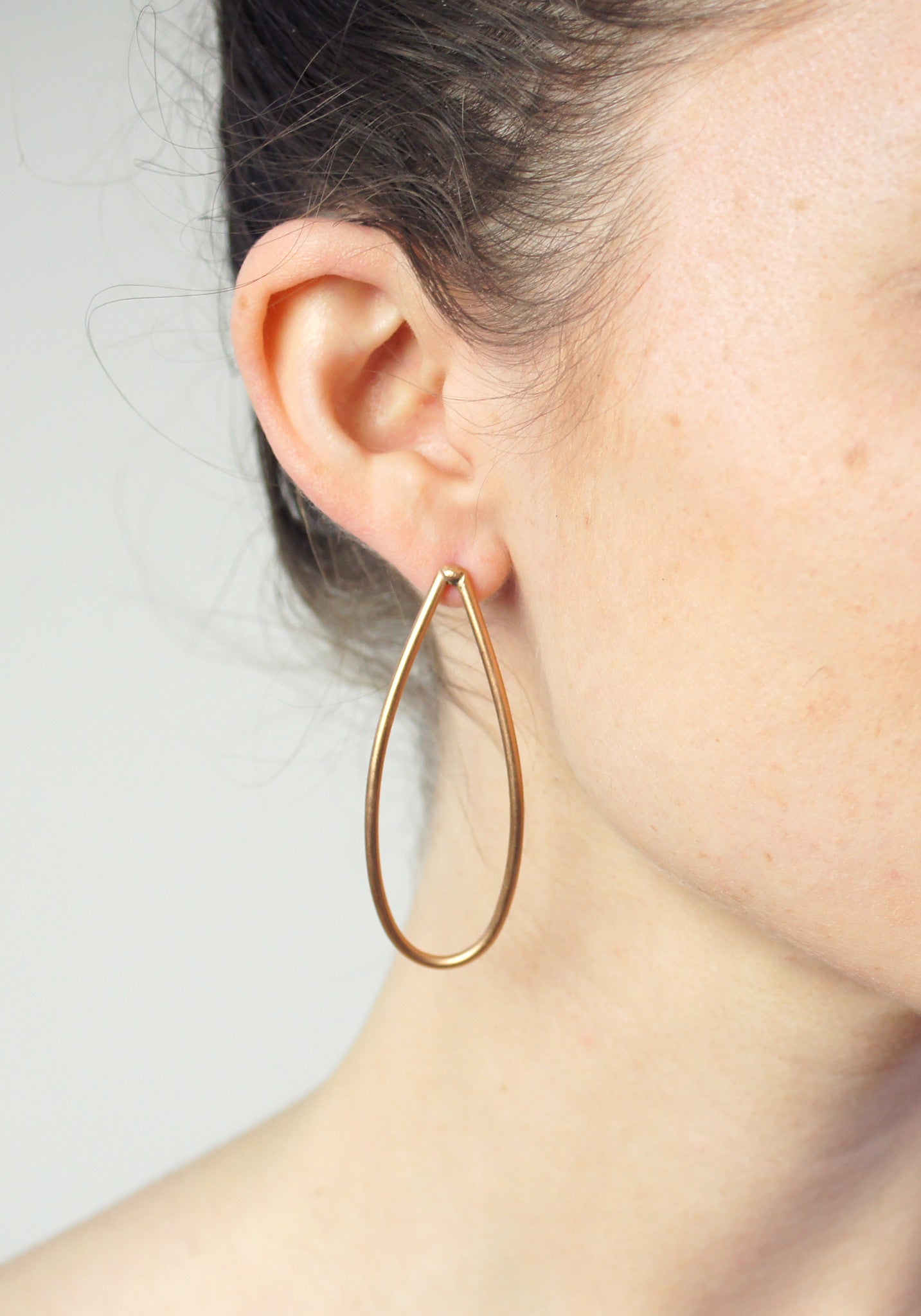large petal post earrings in bronze