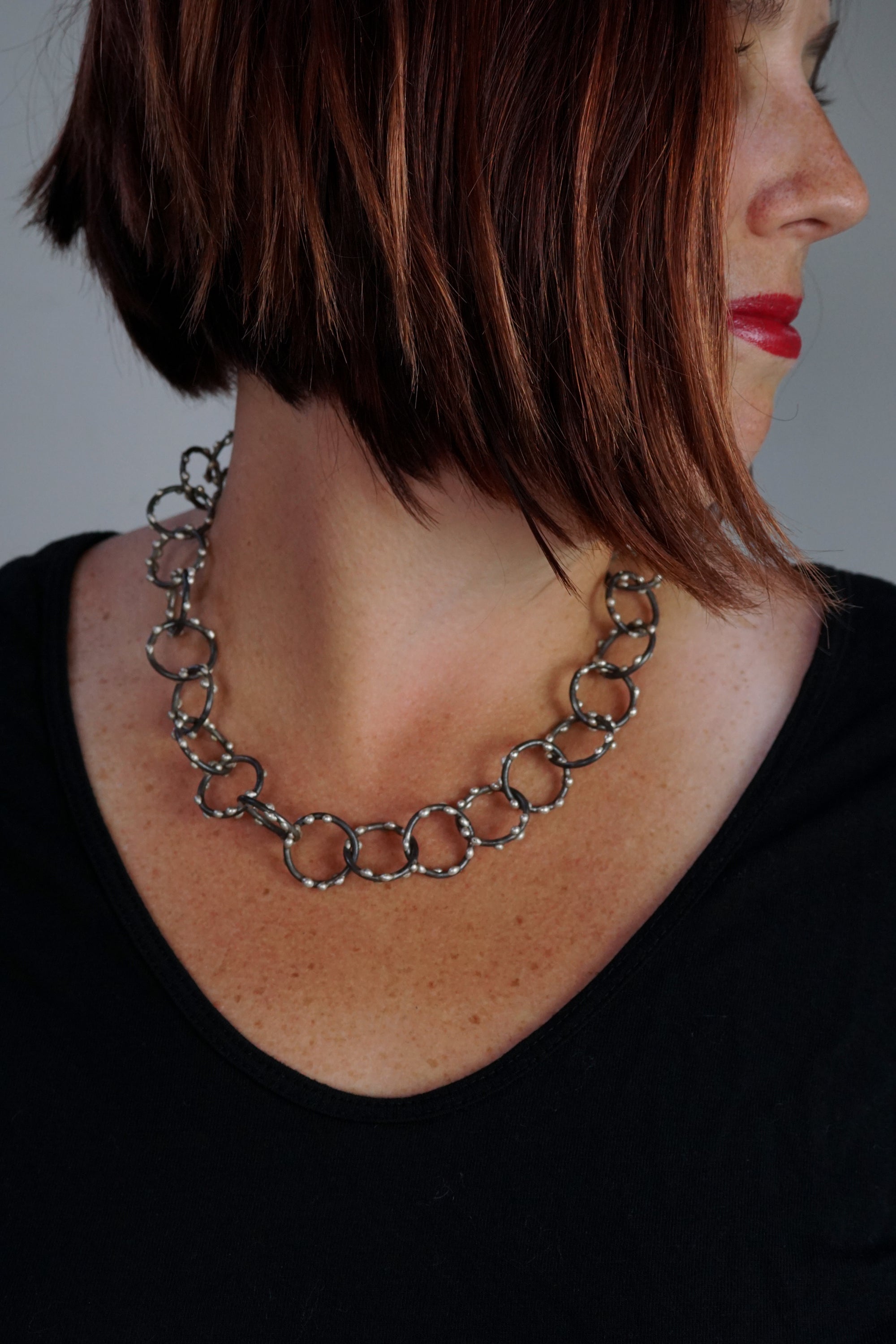 Amaranth Necklace - Silver on Steel