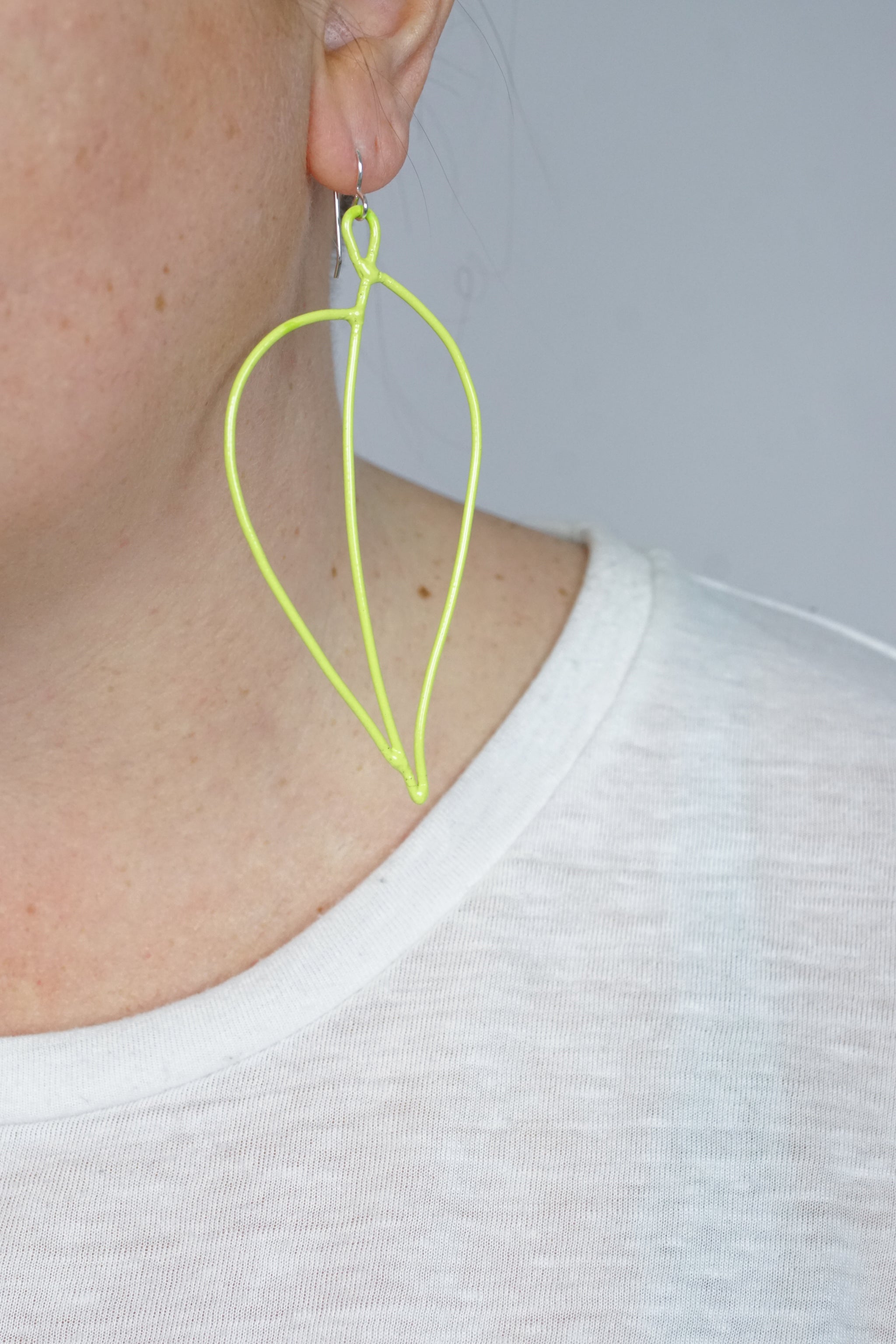 pothos piercings Long Pothos Earrings in Neon Chartreuse