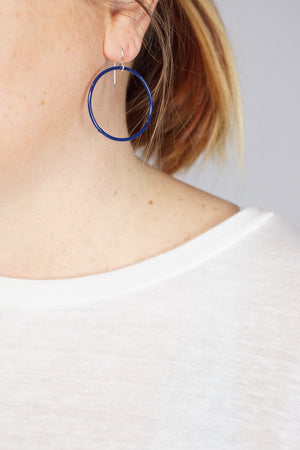 Medium Evident Earrings in Blue Sapphire