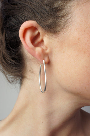 petal hoop earrings in silver