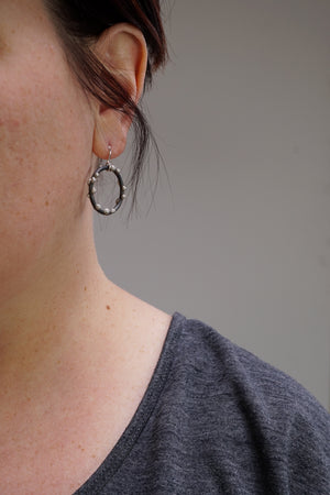 Medium Silver on Steel Circle Earrings - sample sale