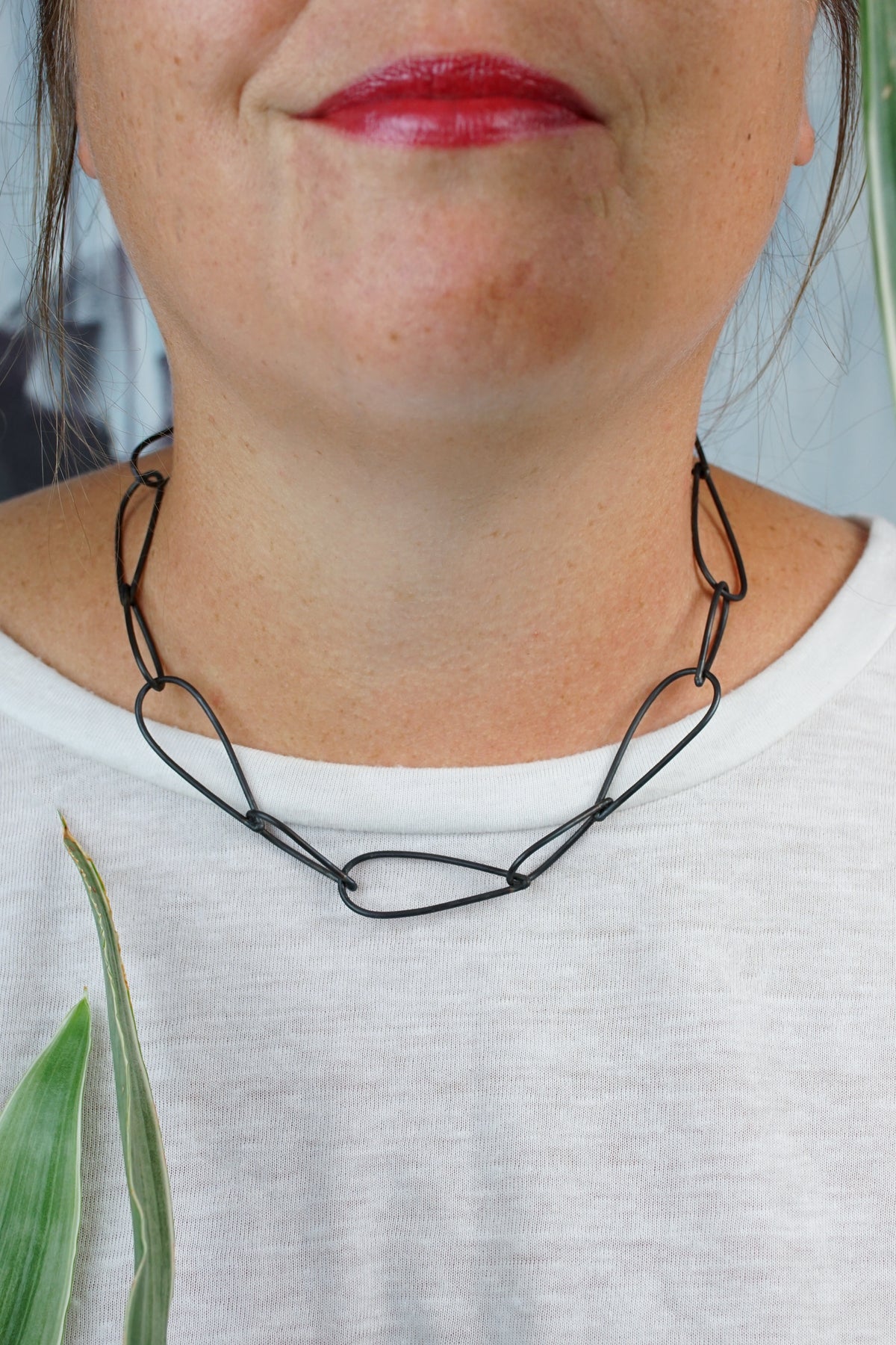Midi Modular Necklace No. 1 in steel - megan auman
