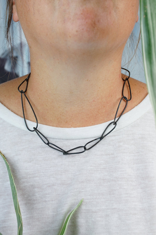 Midi Modular Necklace No. 2 in steel - megan auman