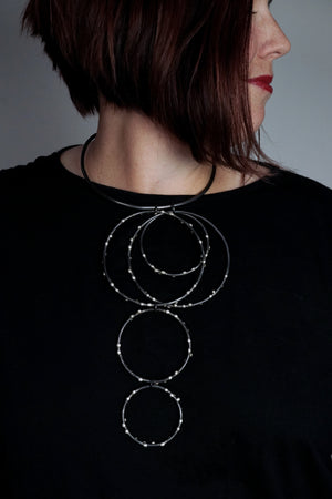 Bold Hilma Collar Necklace - Silver on Steel
