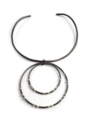 Bold Biala Collar Necklace - Silver on Steel