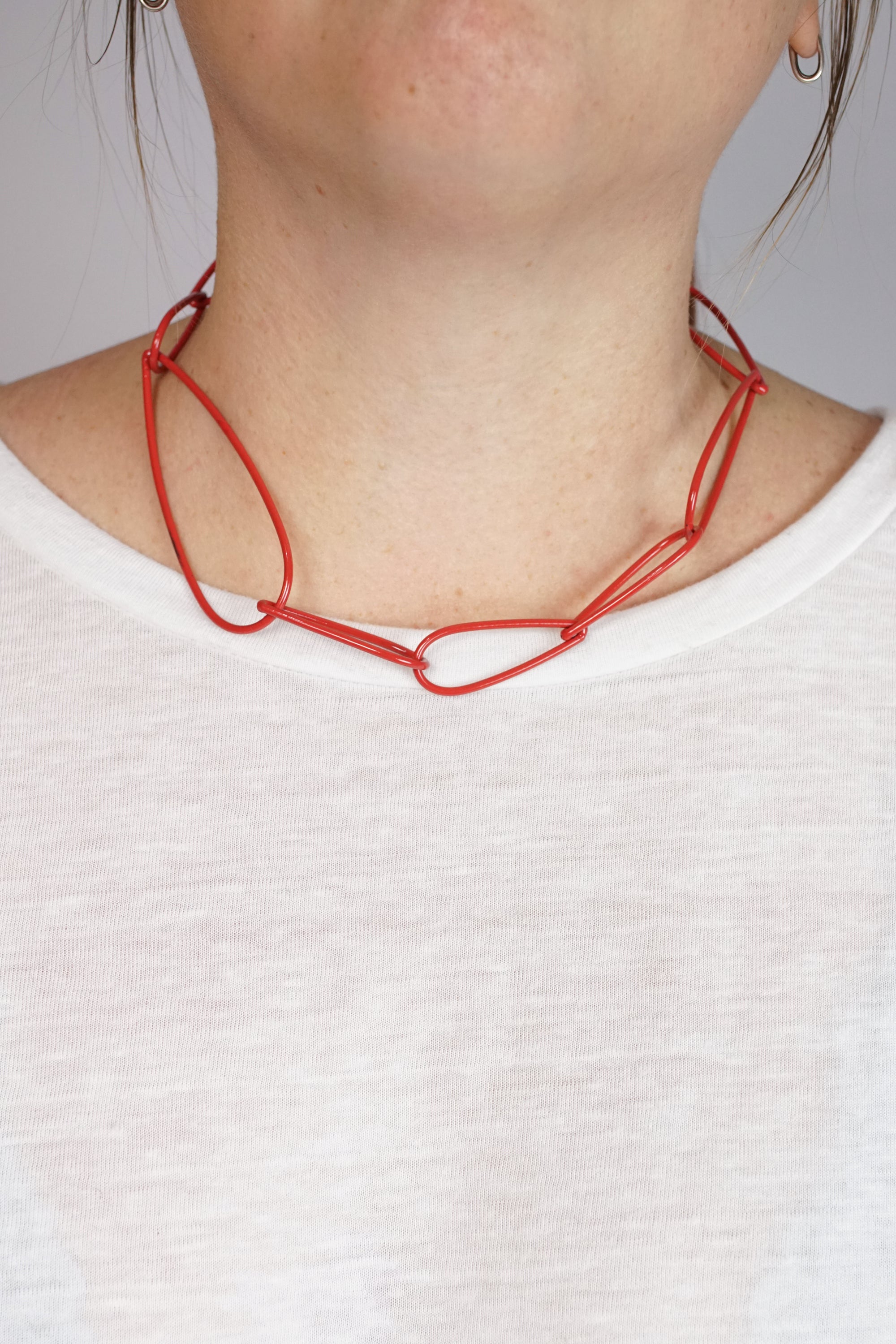 Modular Necklace No. 2 in Coral Red