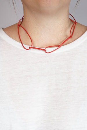 Modular Necklace No. 2 in Coral Red