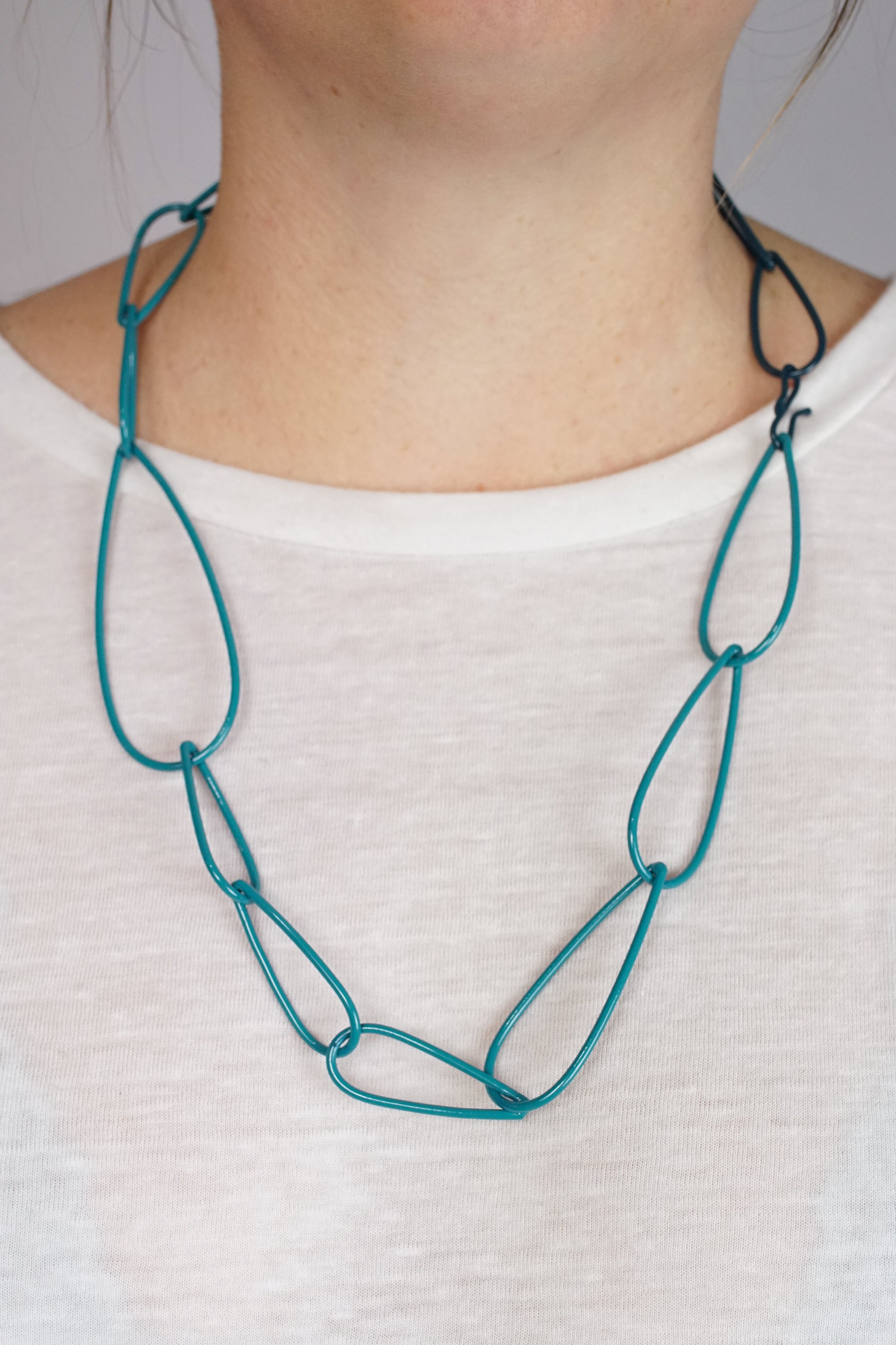 Modular Necklace in Bold Teal and Deep Ocean