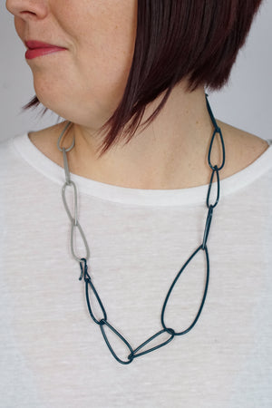 Modular Necklace in Deep Ocean and Stone Grey