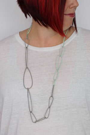 Modular Necklace in Soft Mint and Stone Grey