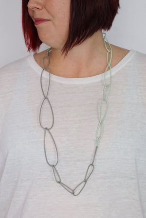 Modular Necklace in Soft Mint and Stone Grey