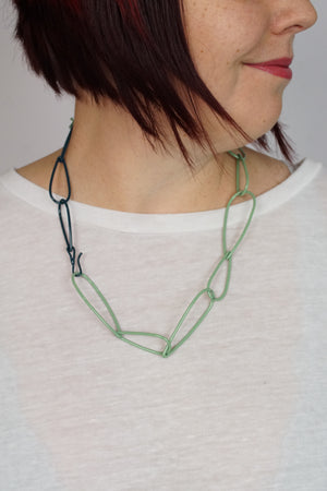 Modular Necklace in Pale Green and Deep Ocean