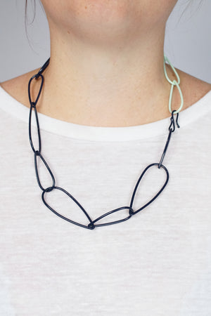 Modular Necklace in Dark Navy and Soft Mint