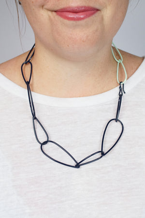 Modular Necklace in Dark Navy and Soft Mint