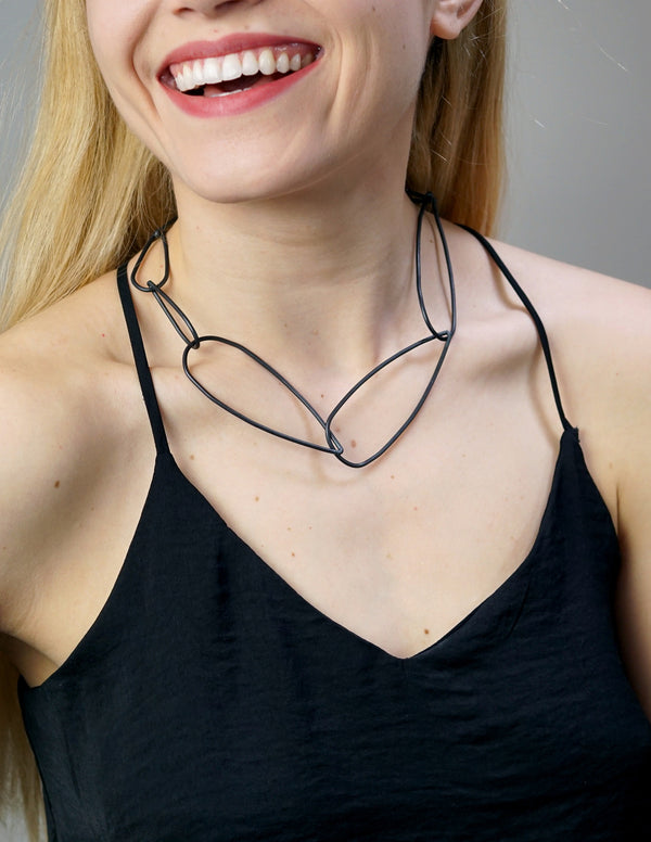 Modular Necklace No. 3 in steel - megan auman