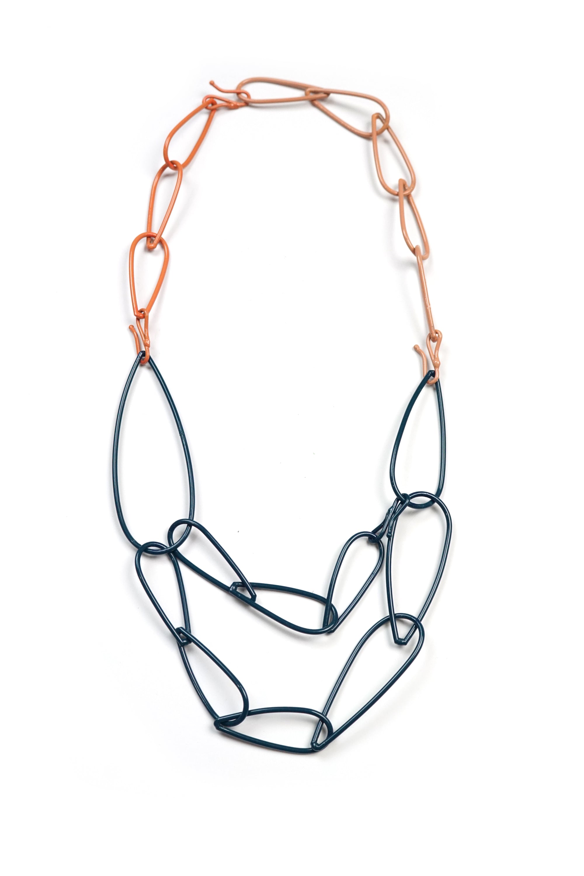 Modular Necklace in Deep Ocean, Desert Coral, and Dusty Rose